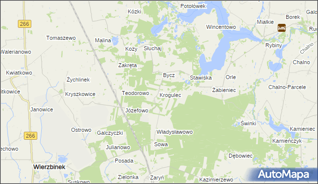 mapa Krogulec gmina Piotrków Kujawski, Krogulec gmina Piotrków Kujawski na mapie Targeo