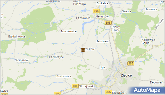 mapa Krzelków, Krzelków na mapie Targeo