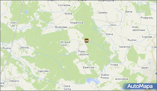 mapa Lasocin gmina Łopuszno, Lasocin gmina Łopuszno na mapie Targeo