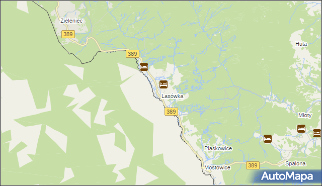 mapa Lasówka, Lasówka na mapie Targeo