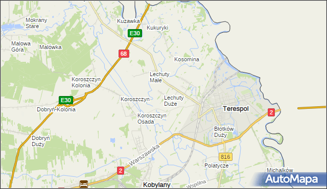 mapa Lechuty Duże, Lechuty Duże na mapie Targeo