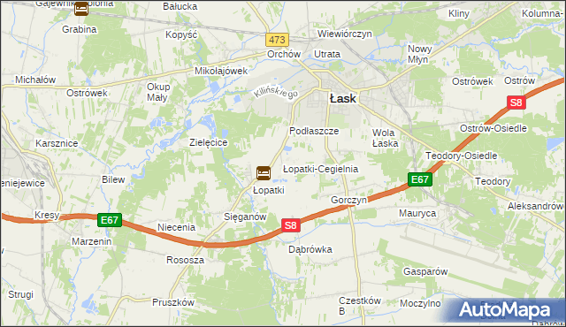 mapa Łopatki-Cegielnia, Łopatki-Cegielnia na mapie Targeo