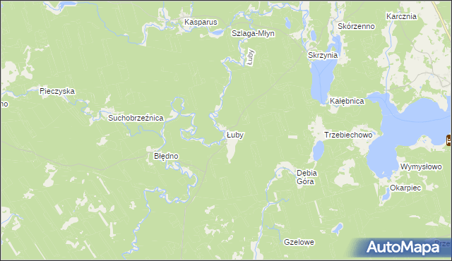 mapa Łuby gmina Osiek, Łuby gmina Osiek na mapie Targeo