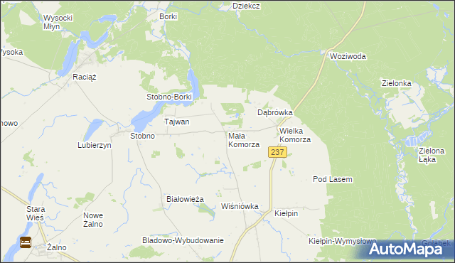 mapa Mała Komorza, Mała Komorza na mapie Targeo