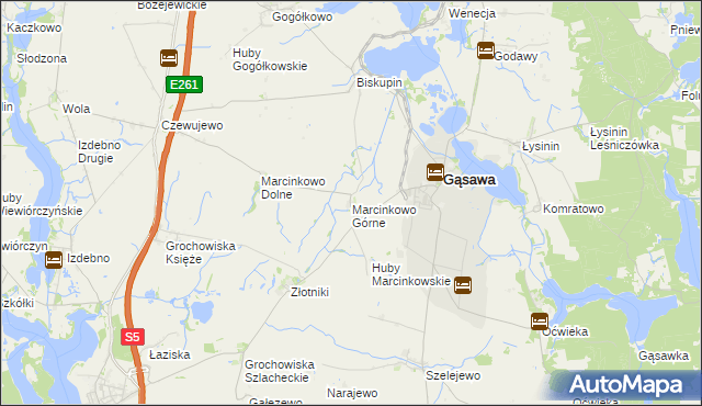 mapa Marcinkowo Górne, Marcinkowo Górne na mapie Targeo