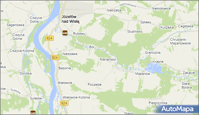 mapa Mariampol gmina Józefów nad Wisłą, Mariampol gmina Józefów nad Wisłą na mapie Targeo