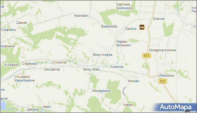 mapa Metelin gmina Urzędów, Metelin gmina Urzędów na mapie Targeo