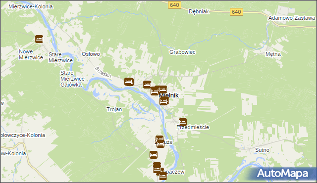 mapa Mielnik powiat siemiatycki, Mielnik powiat siemiatycki na mapie Targeo