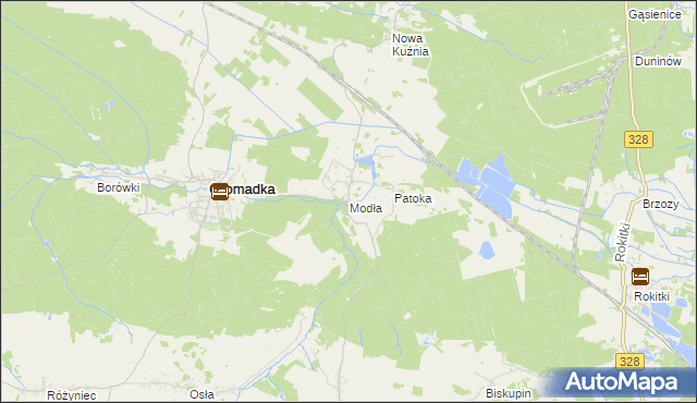 mapa Modła gmina Gromadka, Modła gmina Gromadka na mapie Targeo