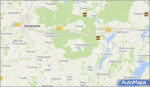 mapa Mojuszewska Huta, Mojuszewska Huta na mapie Targeo