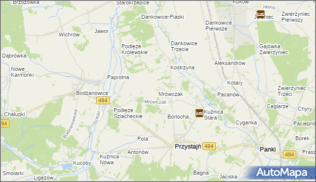 mapa Mrówczak, Mrówczak na mapie Targeo