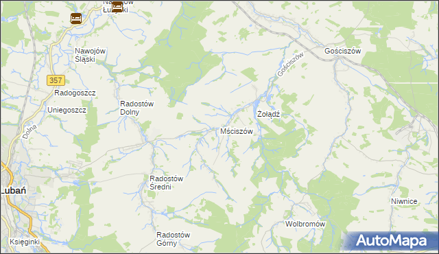 mapa Mściszów, Mściszów na mapie Targeo