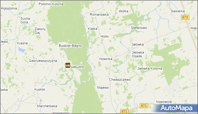 mapa Nowinka gmina Sidra, Nowinka gmina Sidra na mapie Targeo