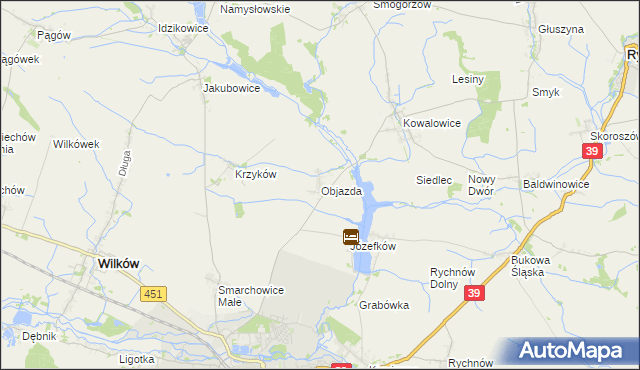 mapa Objazda gmina Namysłów, Objazda gmina Namysłów na mapie Targeo