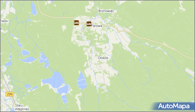 mapa Ołobok gmina Osiecznica, Ołobok gmina Osiecznica na mapie Targeo