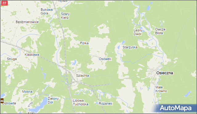 mapa Osówek gmina Osieczna, Osówek gmina Osieczna na mapie Targeo