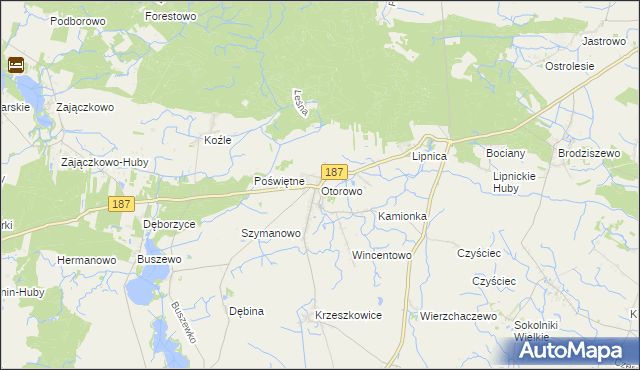 mapa Otorowo gmina Szamotuły, Otorowo gmina Szamotuły na mapie Targeo