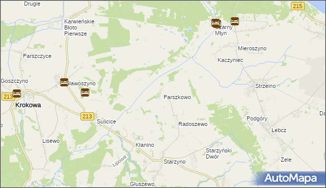 mapa Parszkowo, Parszkowo na mapie Targeo