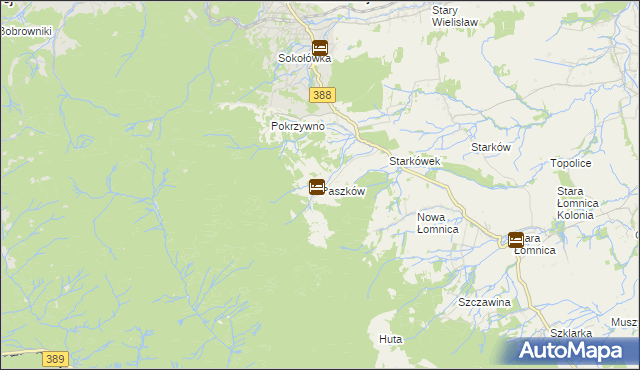 mapa Paszków gmina Bystrzyca Kłodzka, Paszków gmina Bystrzyca Kłodzka na mapie Targeo