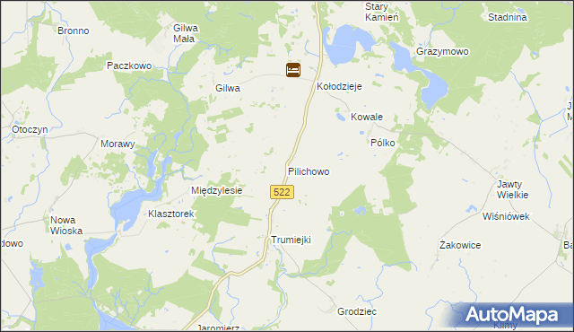mapa Pilichowo gmina Prabuty, Pilichowo gmina Prabuty na mapie Targeo