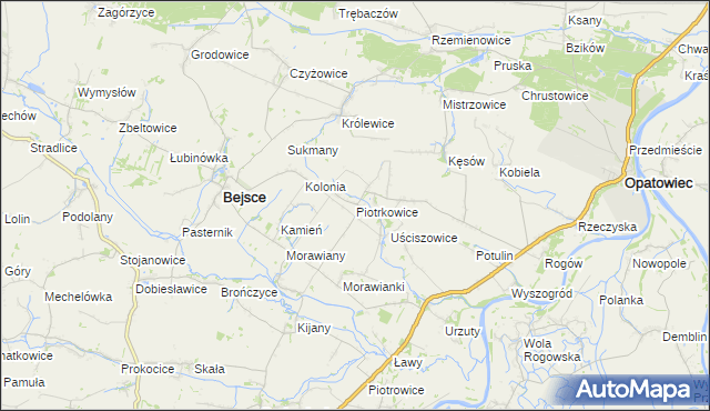 mapa Piotrkowice gmina Bejsce, Piotrkowice gmina Bejsce na mapie Targeo