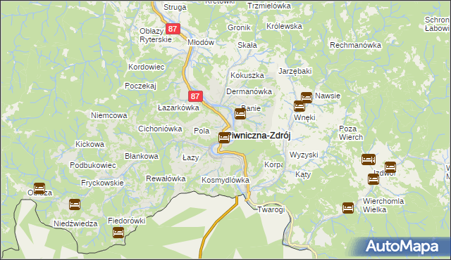 mapa Piwniczna-Zdrój, Piwniczna-Zdrój na mapie Targeo