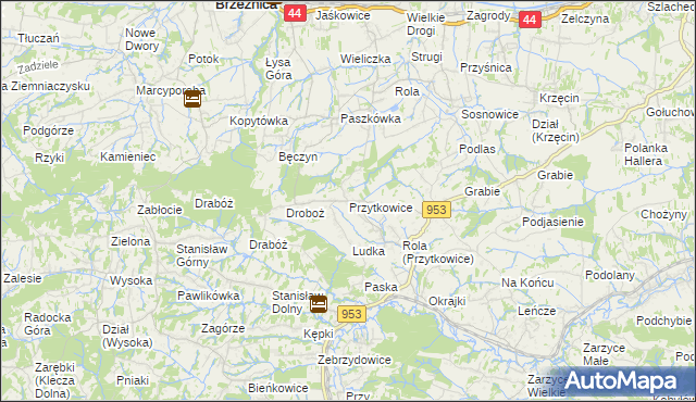 mapa Przytkowice, Przytkowice na mapie Targeo