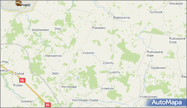 mapa Pyzy, Pyzy na mapie Targeo