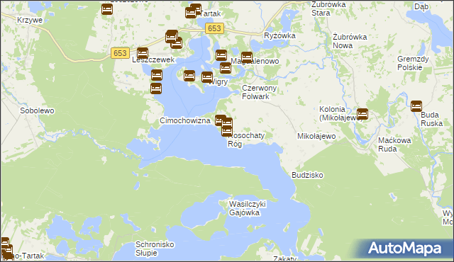 mapa Rosochaty Róg, Rosochaty Róg na mapie Targeo