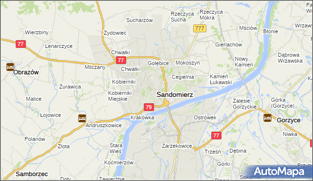 mapa Sandomierza, Sandomierz na mapie Targeo