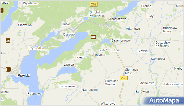 mapa Skrzynka gmina Ostrowite, Skrzynka gmina Ostrowite na mapie Targeo