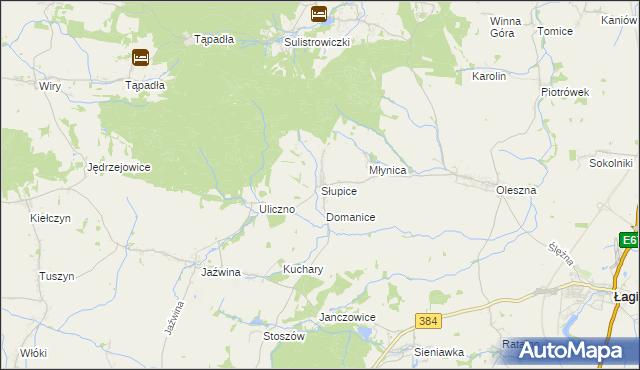 mapa Słupice gmina Łagiewniki, Słupice gmina Łagiewniki na mapie Targeo