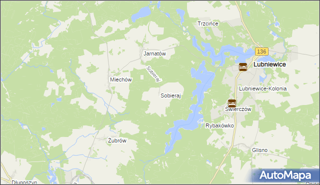 mapa Sobieraj, Sobieraj na mapie Targeo