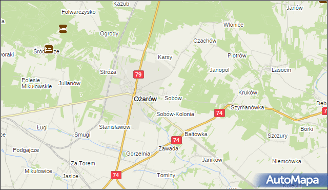 mapa Sobów, Sobów na mapie Targeo