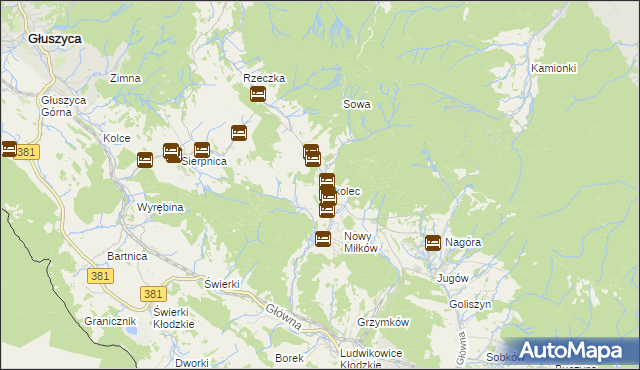 mapa Sokolec gmina Nowa Ruda, Sokolec gmina Nowa Ruda na mapie Targeo
