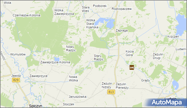 mapa Stary Radzic, Stary Radzic na mapie Targeo