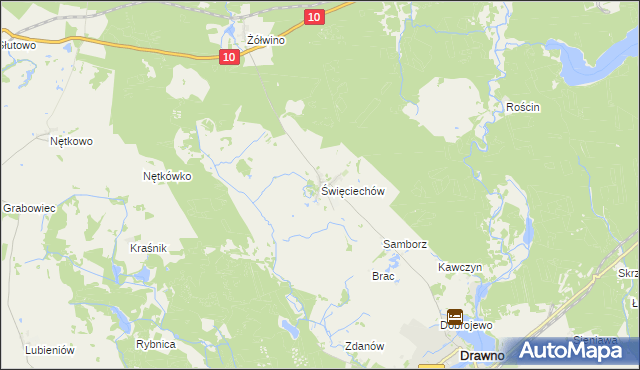 mapa Święciechów, Święciechów na mapie Targeo