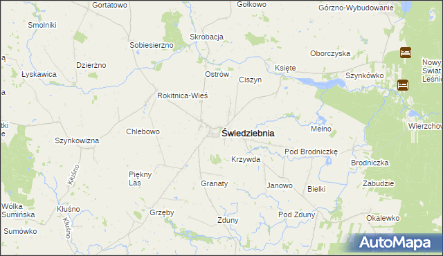 mapa Świedziebnia, Świedziebnia na mapie Targeo