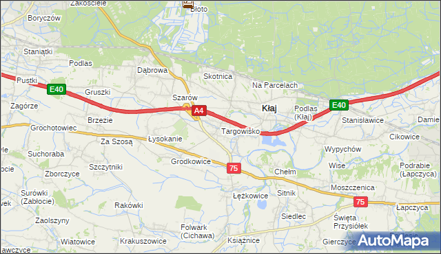 mapa Targowisko gmina Kłaj, Targowisko gmina Kłaj na mapie Targeo