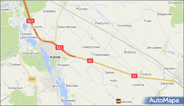 mapa Trzebisławki, Trzebisławki na mapie Targeo