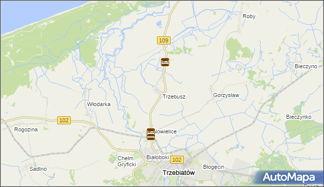 mapa Trzebusz, Trzebusz na mapie Targeo