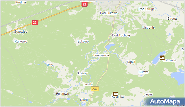 mapa Twarożnica, Twarożnica na mapie Targeo