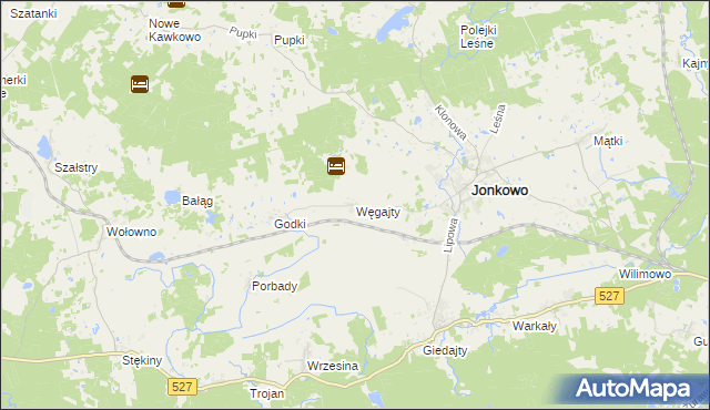 mapa Węgajty, Węgajty na mapie Targeo