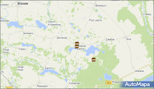 mapa Wielkie Leźno, Wielkie Leźno na mapie Targeo