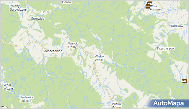 mapa Wisłok Wielki, Wisłok Wielki na mapie Targeo