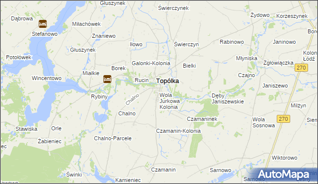 mapa Wola Jurkowa Kolonia, Wola Jurkowa Kolonia na mapie Targeo