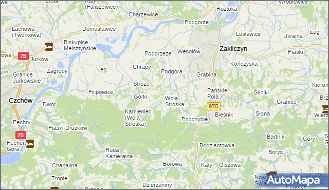 mapa Wola Stróska, Wola Stróska na mapie Targeo