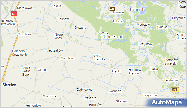 mapa Wola Trębska, Wola Trębska na mapie Targeo