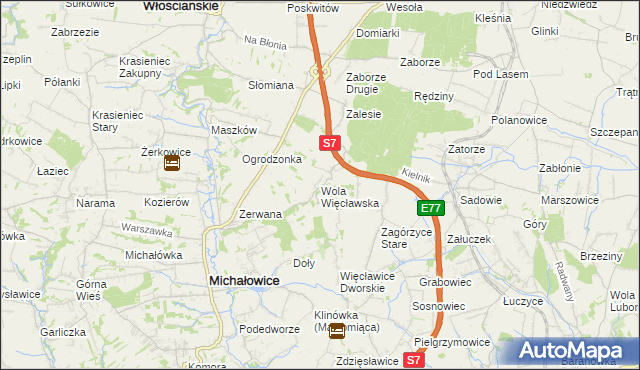 mapa Wola Więcławska, Wola Więcławska na mapie Targeo