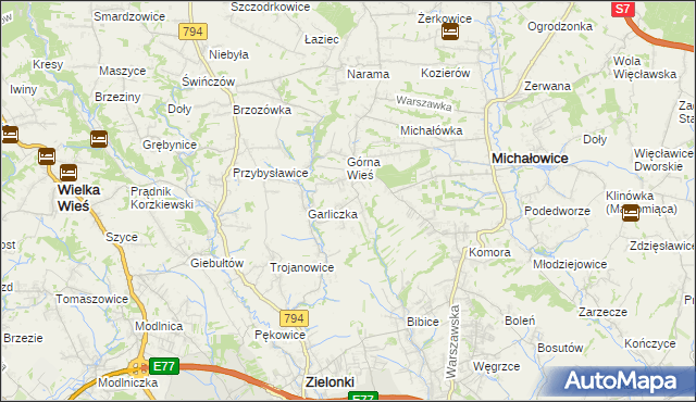 mapa Wola Zachariaszowska, Wola Zachariaszowska na mapie Targeo